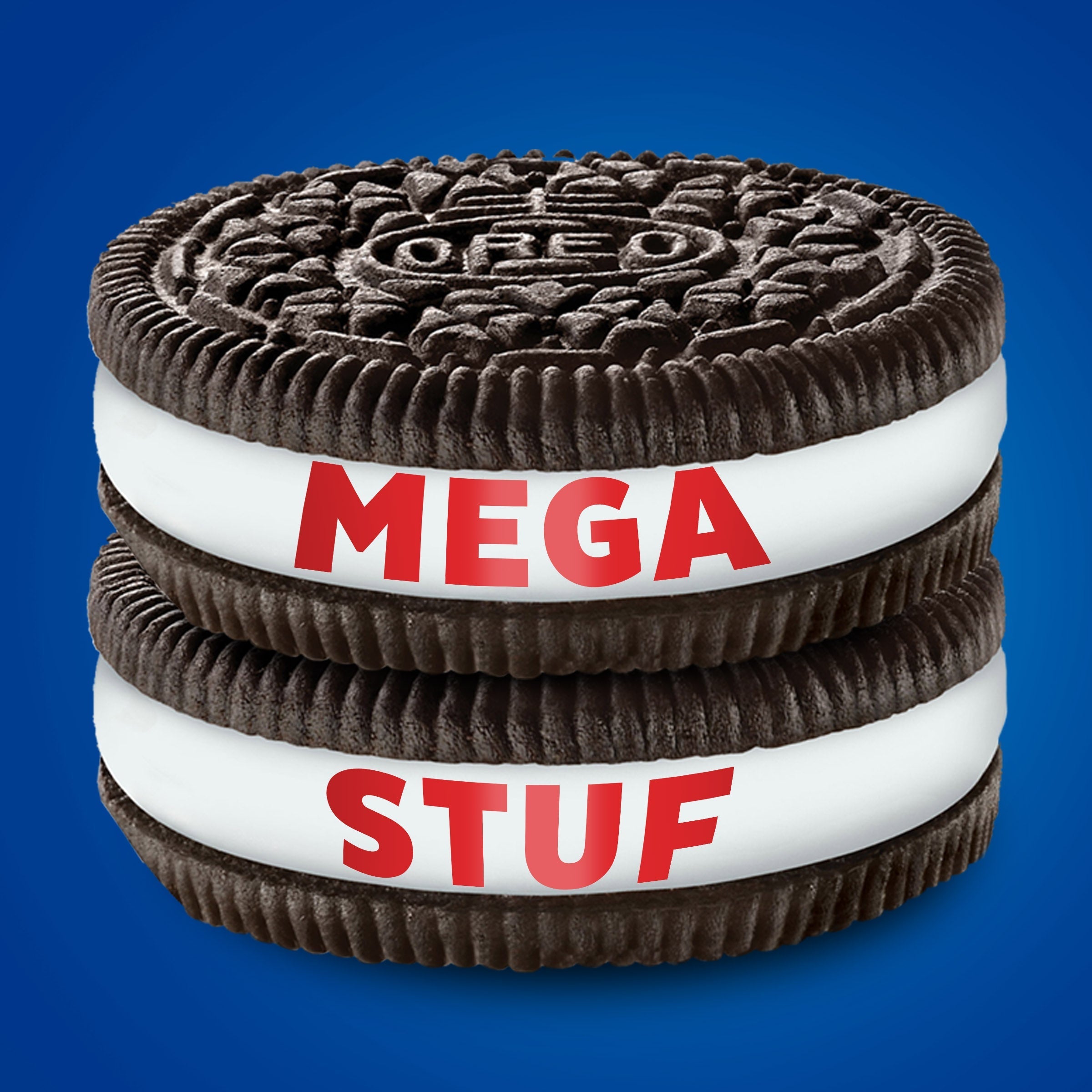 Mega Stuf Chocolate Sandwich Cookies, Family Size Y4