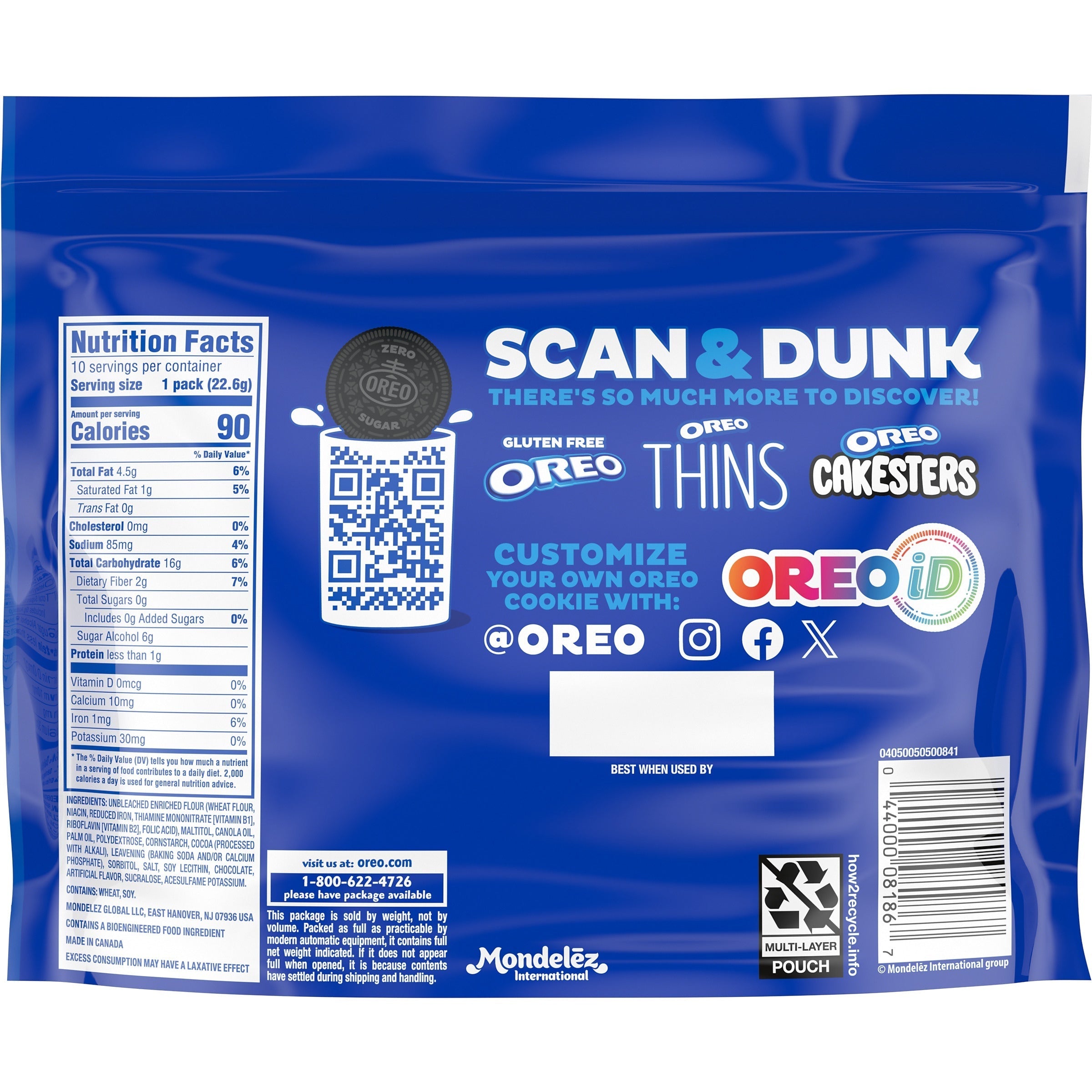 Zero Sugar Chocolate Sandwich Cookies, Snack Packs E7