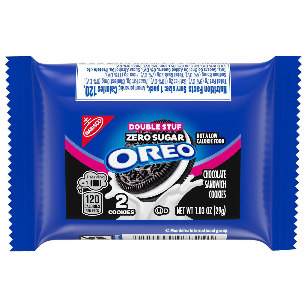 Zero Sugar Double Stuf Chocolate Sandwich Cookies, Snack Packs, 2 Pack F6