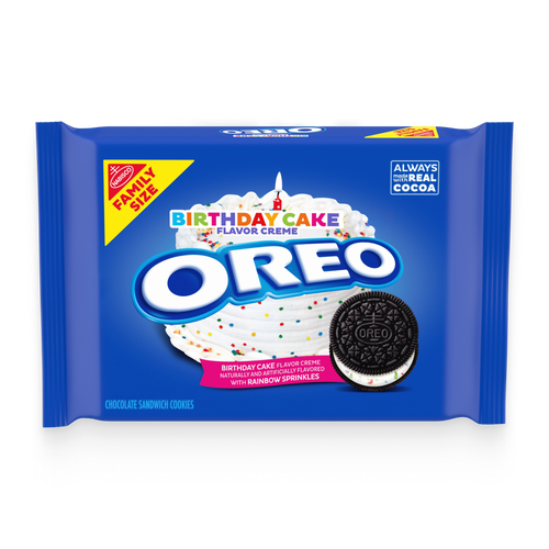 Birthday Cake Creme Chocolate Sandwich Cookies, Family Size F3