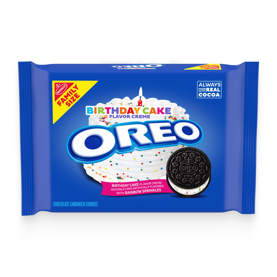 Birthday Cake Creme Chocolate Sandwich Cookies, Family Size F3