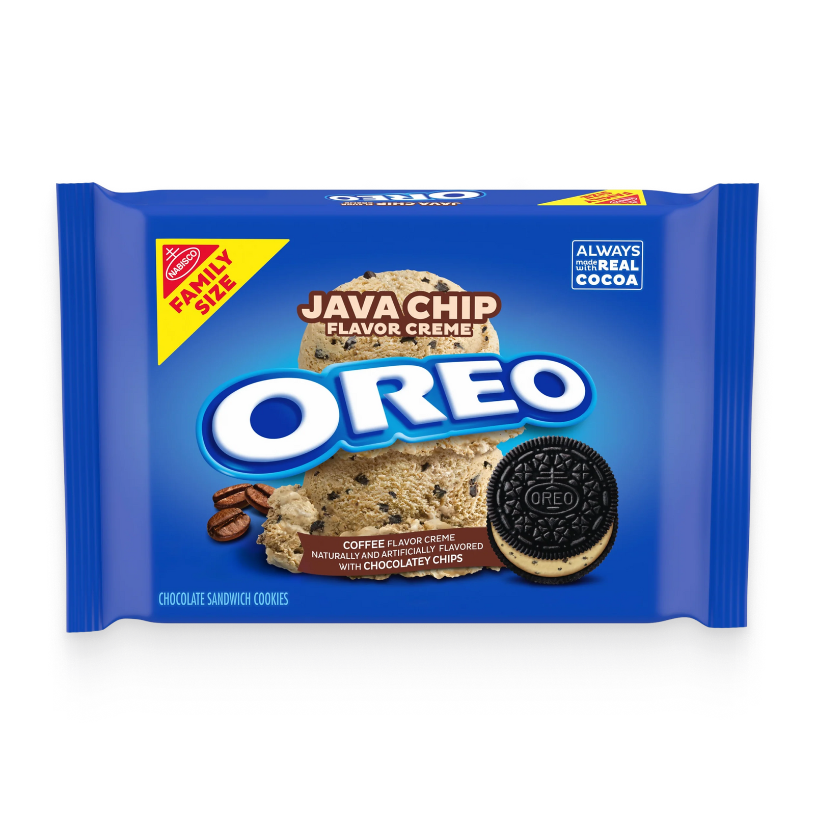 Java Chip Creme Chocolate Sandwich Cookies, Family Size K5