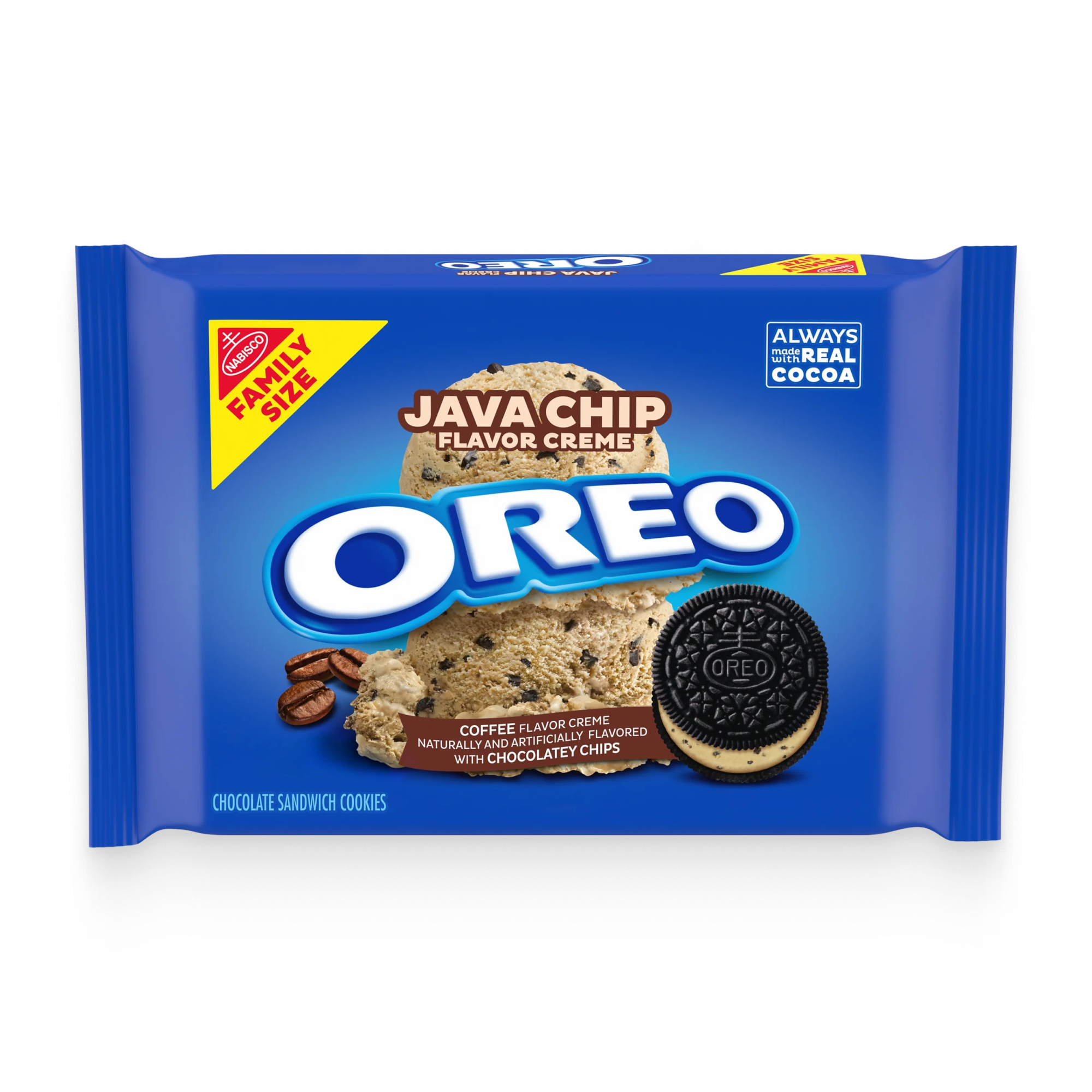 Java Chip Creme Chocolate Sandwich Cookies, Family Size K5