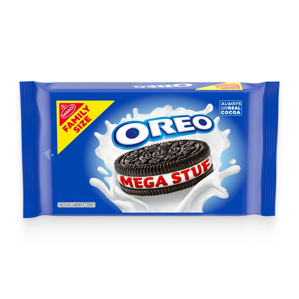 Mega Stuf Chocolate Sandwich Cookies, Family Size Y4