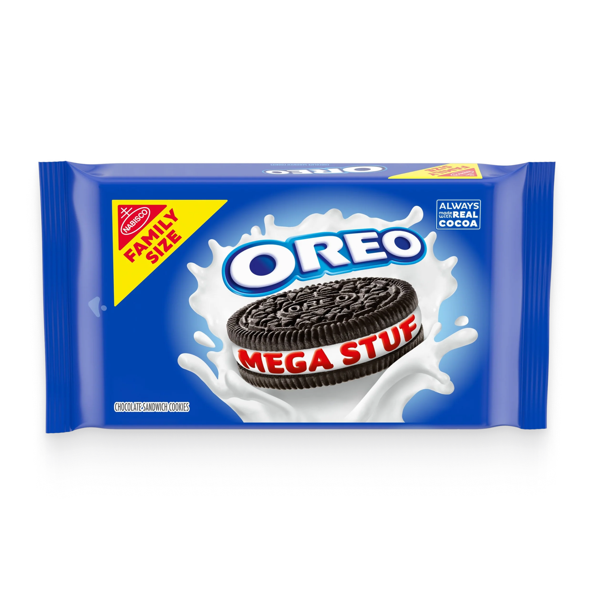 Mega Stuf Chocolate Sandwich Cookies, Family Size Y4