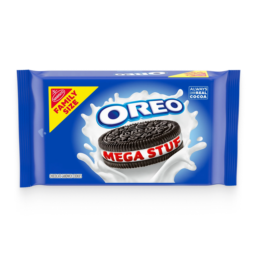 Mega Stuf Chocolate Sandwich Cookies, Family Size Y4