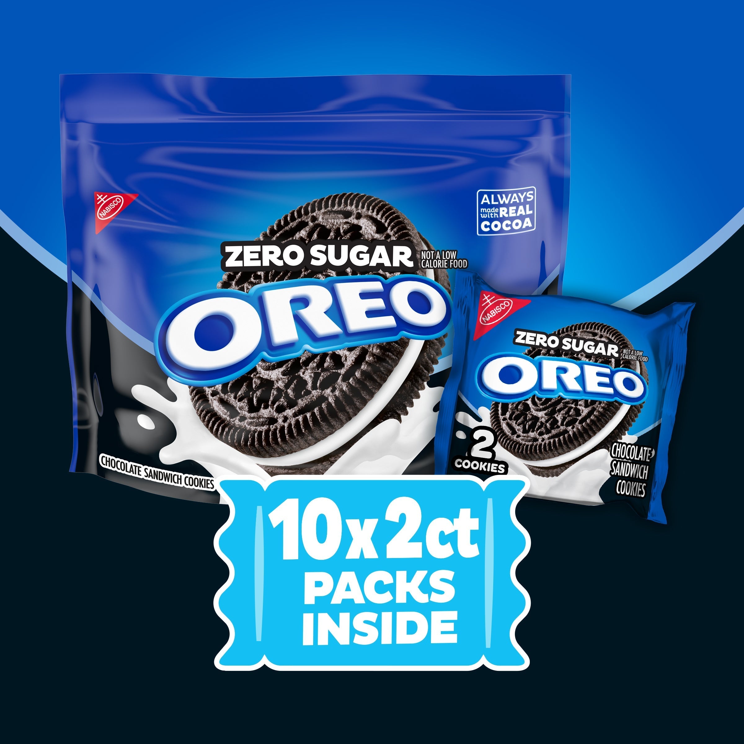 Zero Sugar Chocolate Sandwich Cookies, Snack Packs, 2 Pack M0
