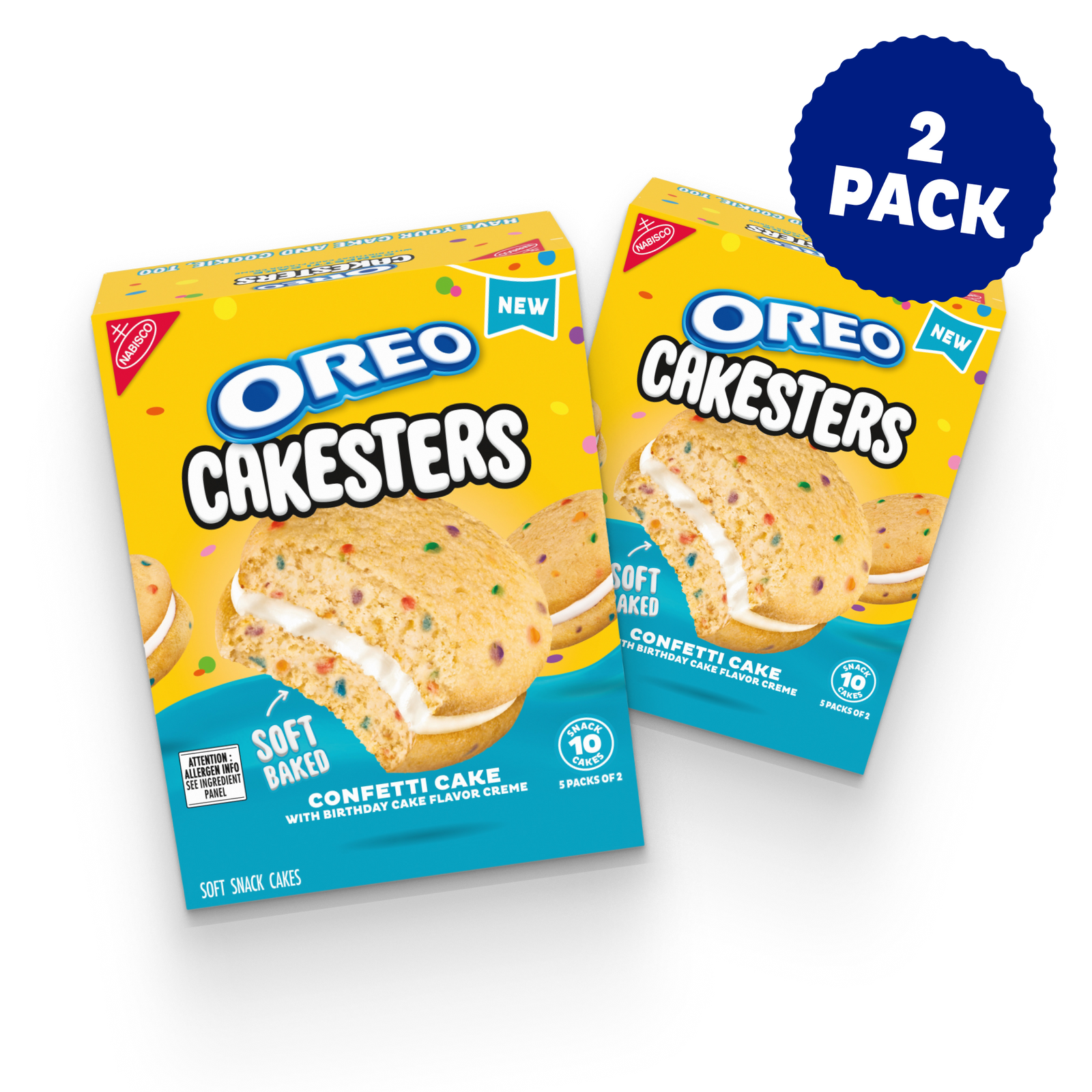 Cakesters Confetti Cake Soft Snack Cakes, Snack Packs, 2 Pack T5