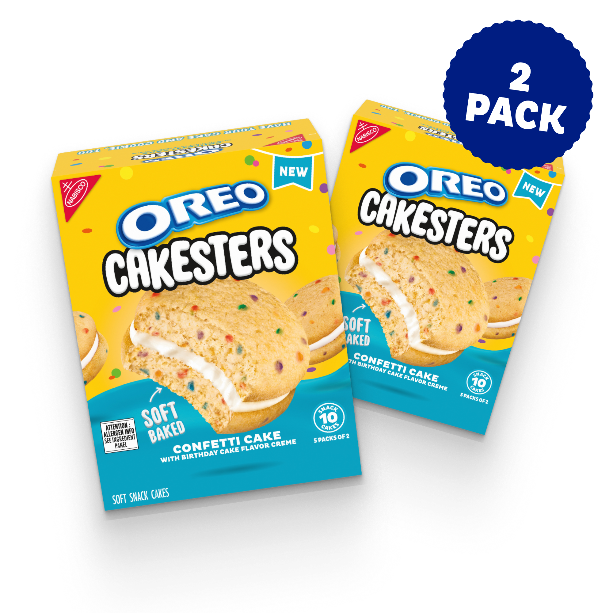 Cakesters Confetti Cake Soft Snack Cakes, Snack Packs, 2 Pack T5