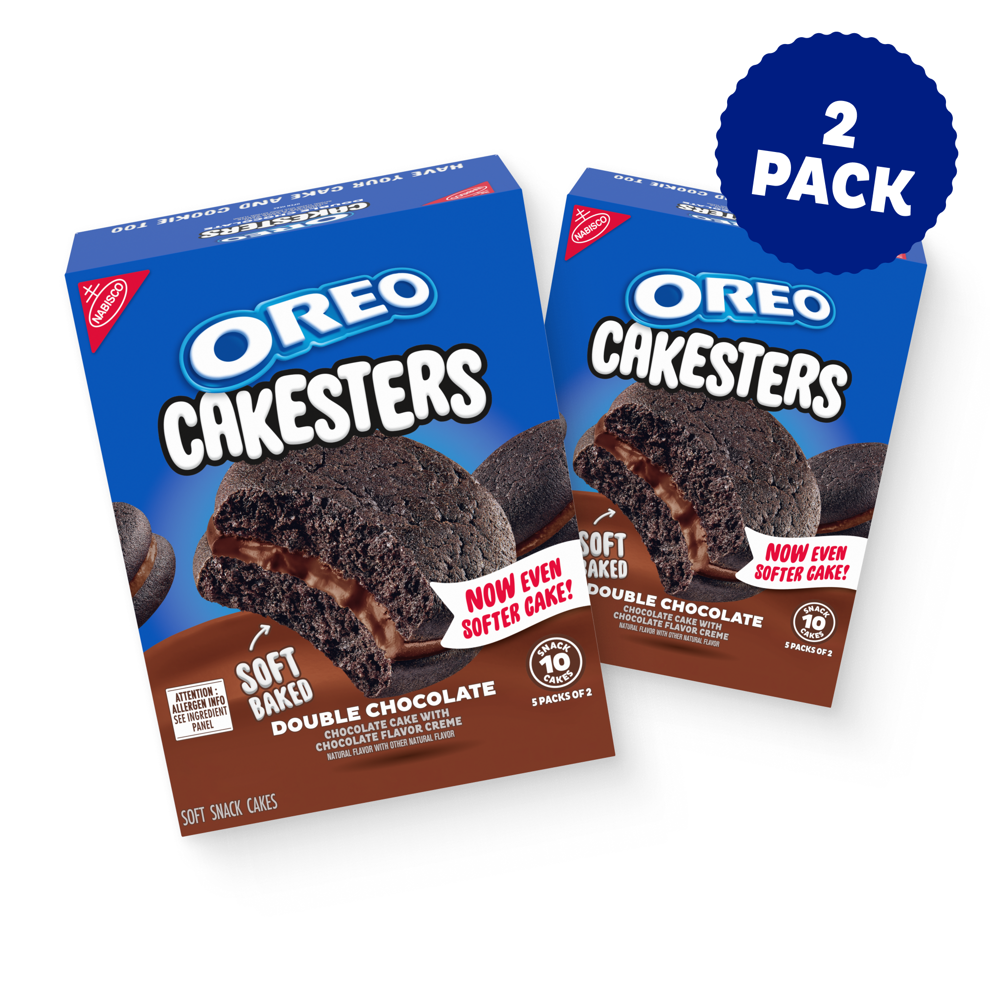 Cakesters Double Chocolate Soft Snack Cakes, Snack Packs, 2 Pack C6