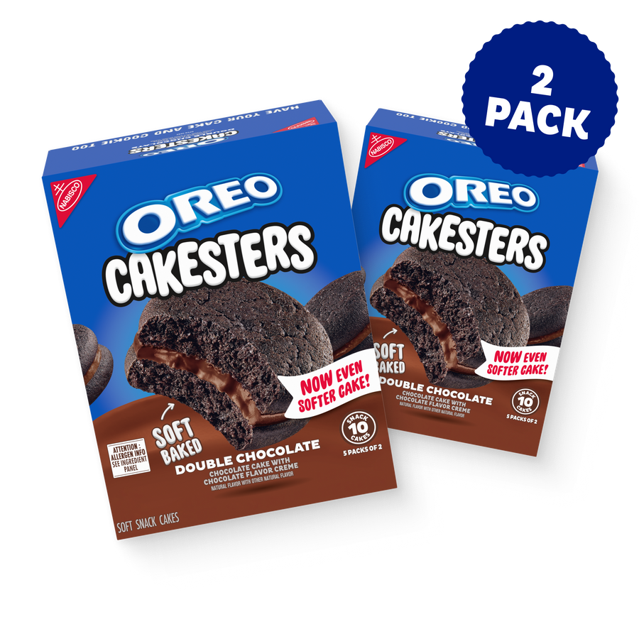 Cakesters Double Chocolate Soft Snack Cakes, Snack Packs, 2 Pack C6