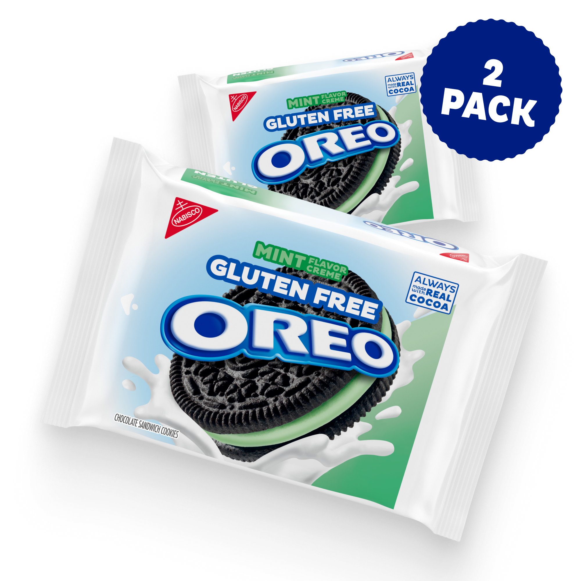Gluten Free Mint Creme Chocolate Sandwich Cookies, 2 Pack N7