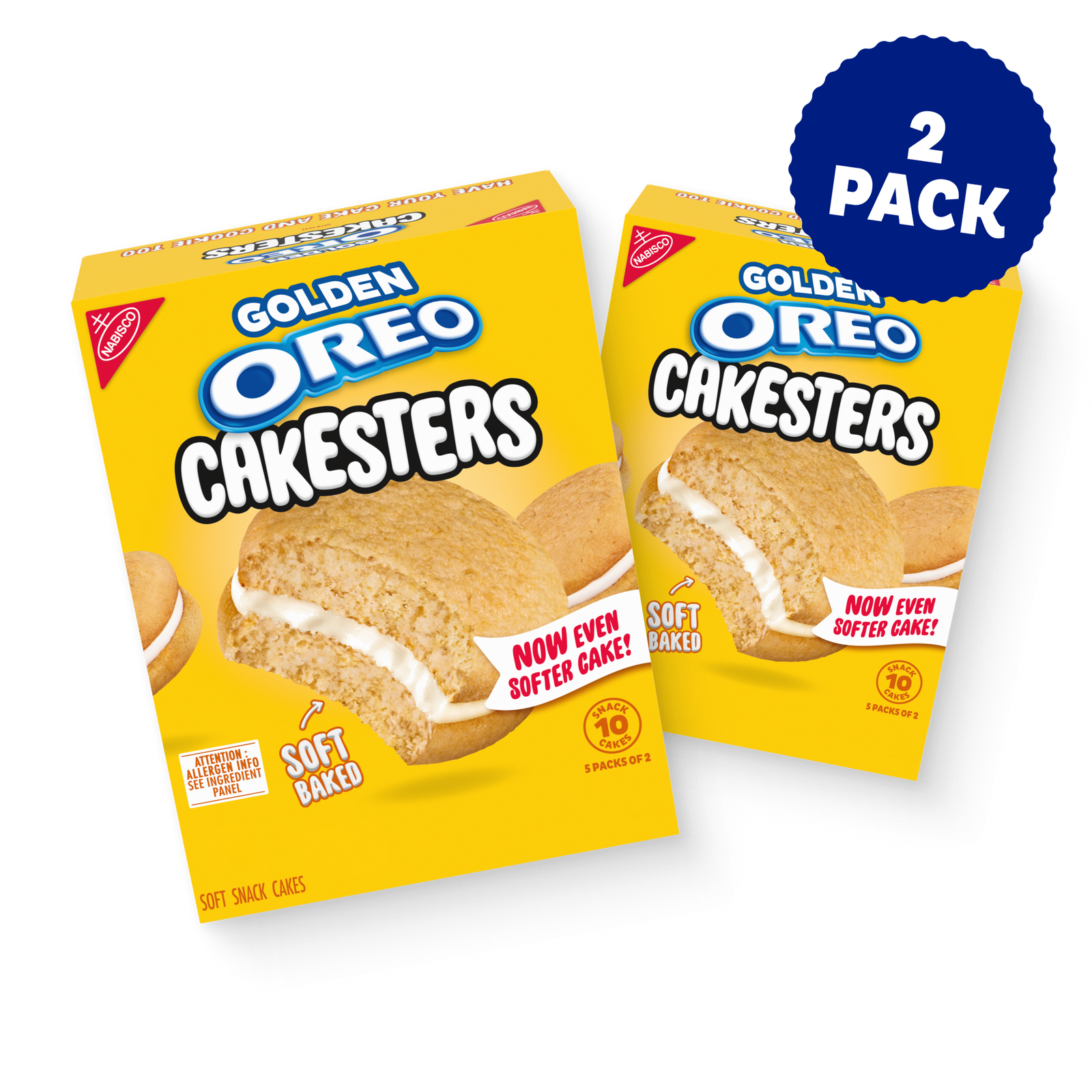 Golden Cakesters Soft Snack Cakes, Snack Packs, 2 Pack A2