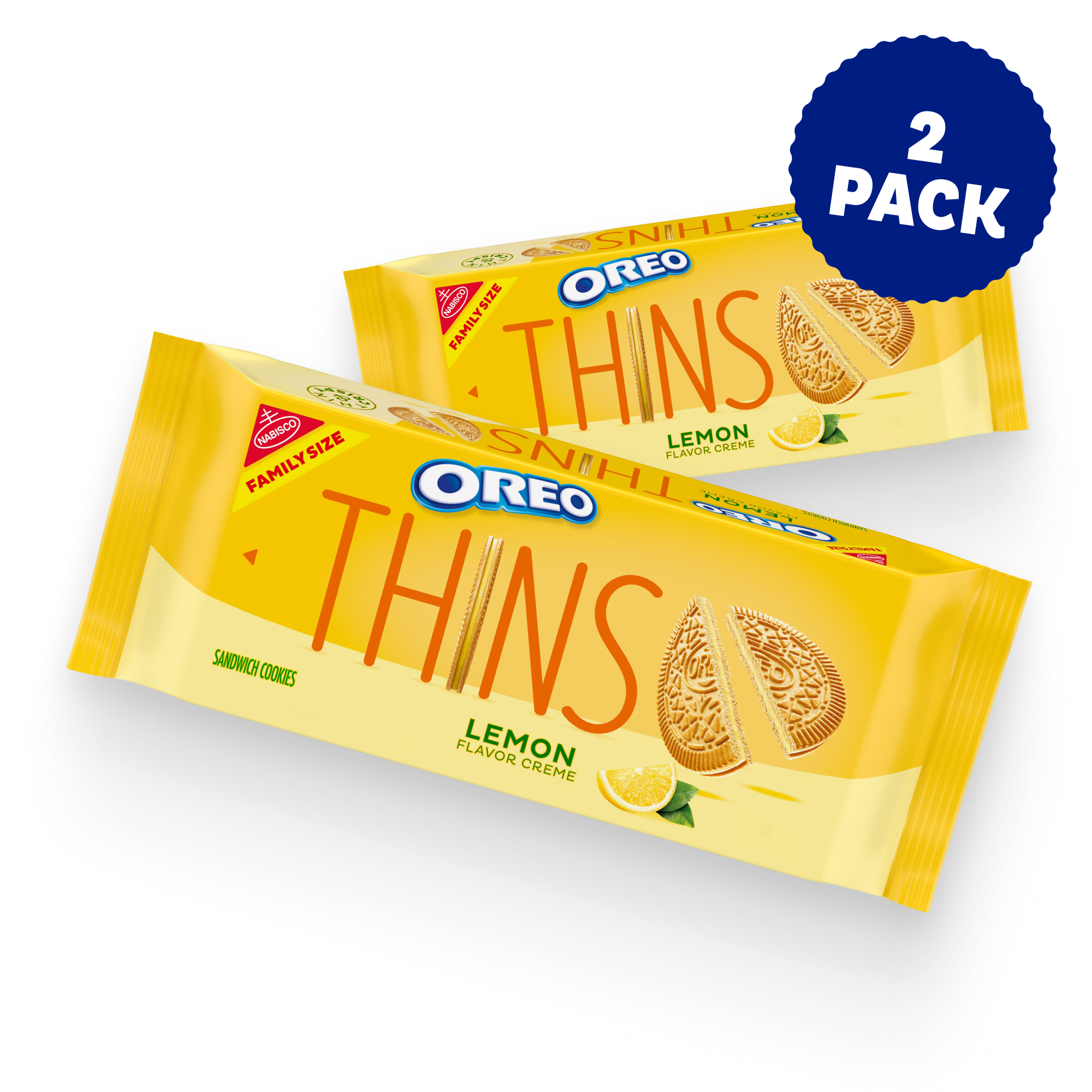 Thins Lemon Creme Sandwich Cookies, Family Size, 2 Pack X7