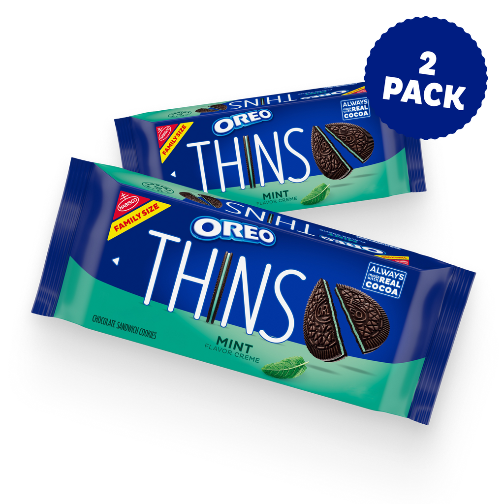Thins Mint Creme Chocolate Sandwich Cookies, Family Size, 2 Pack K4