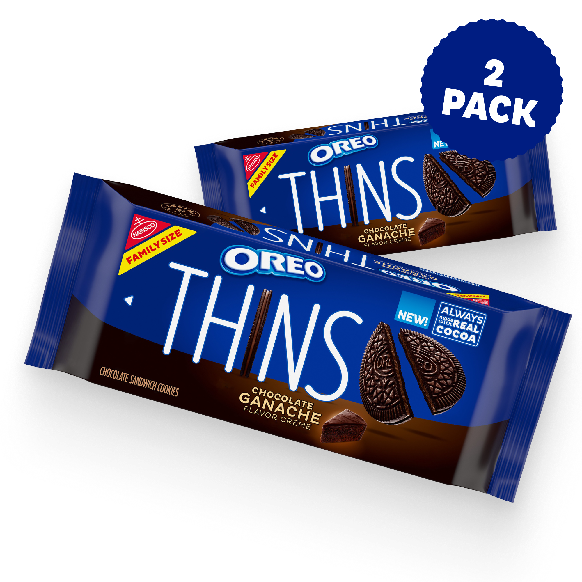 Thins Chocolate Ganache Creme Sandwich Cookies, Family Size, 2 Pack C0