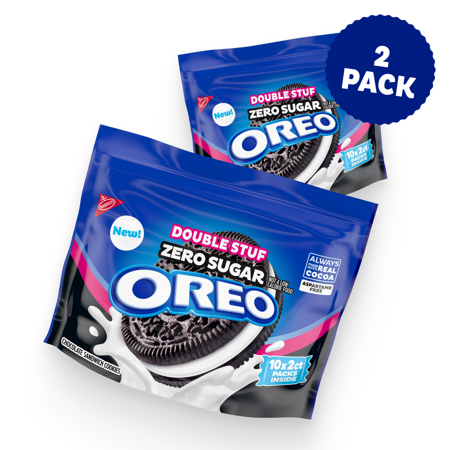 Zero Sugar Double Stuf Chocolate Sandwich Cookies, Snack Packs, 2 Pack F6