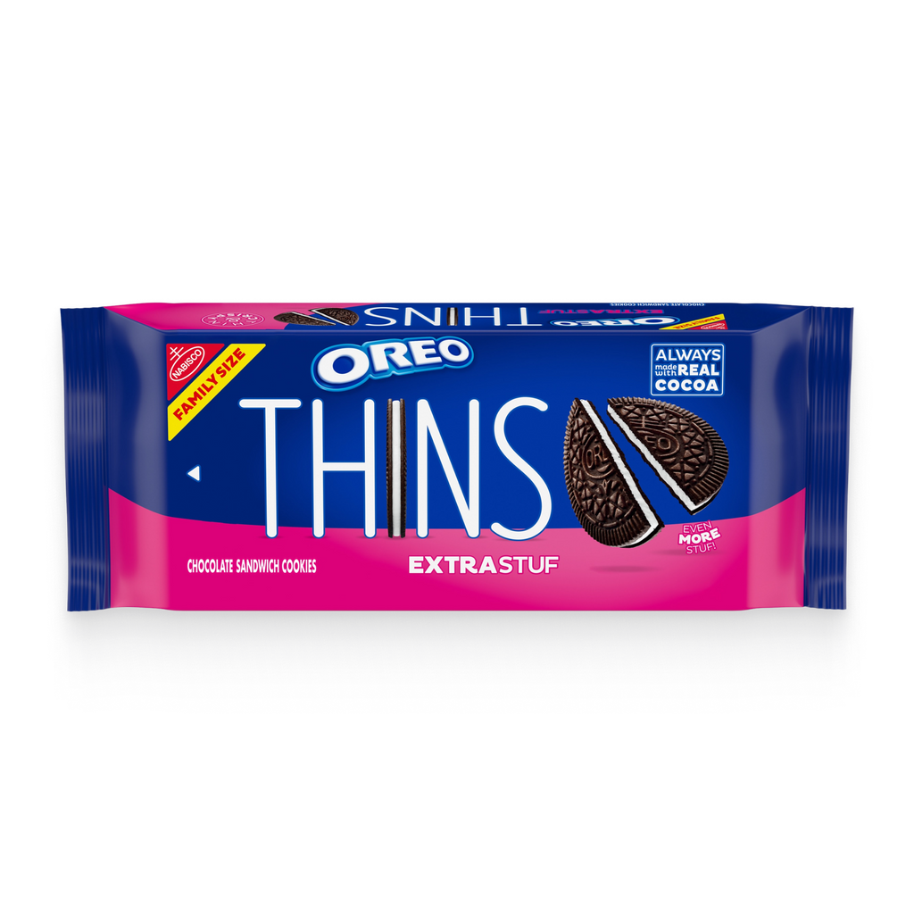 Thins Extra Stuf Chocolate Sandwich Cookies, Family Size P5