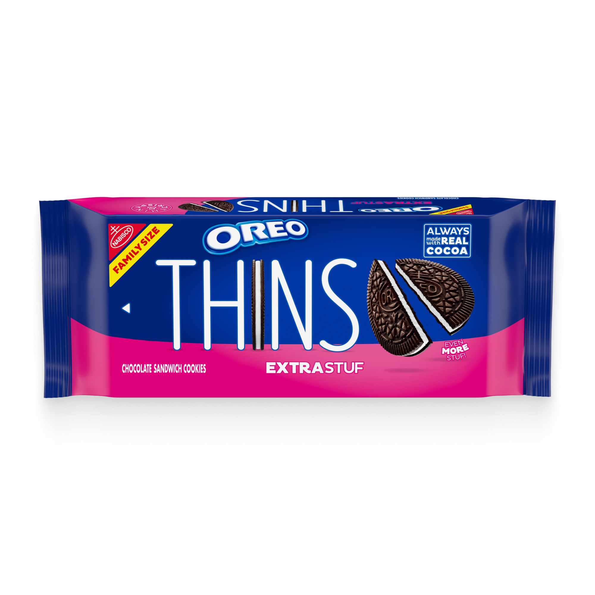 Thins Extra Stuf Chocolate Sandwich Cookies, Family Size P5
