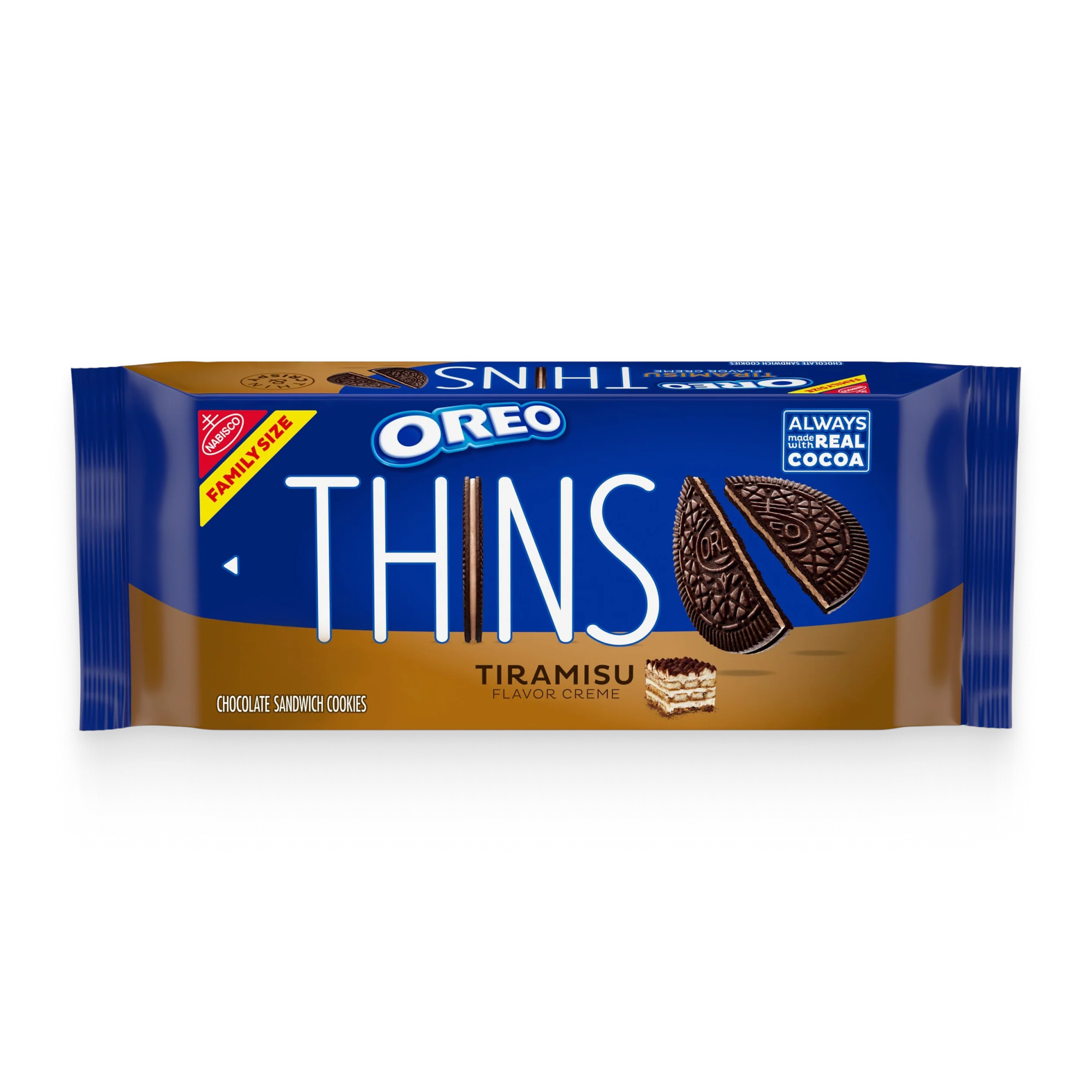 Thins Tiramisu Creme Chocolate Sandwich Cookies, Family Size Y1