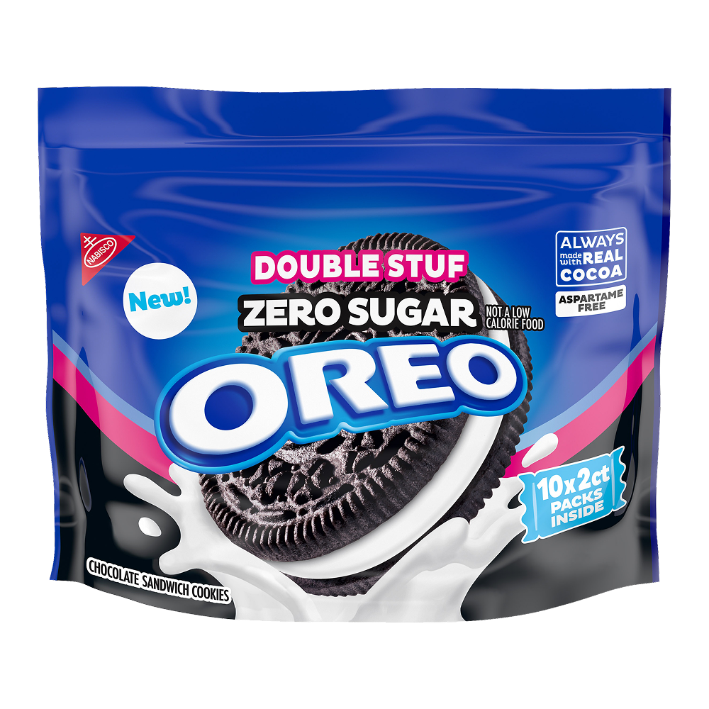Zero Sugar Double Stuf Chocolate Sandwich Cookies, Snack Packs V8