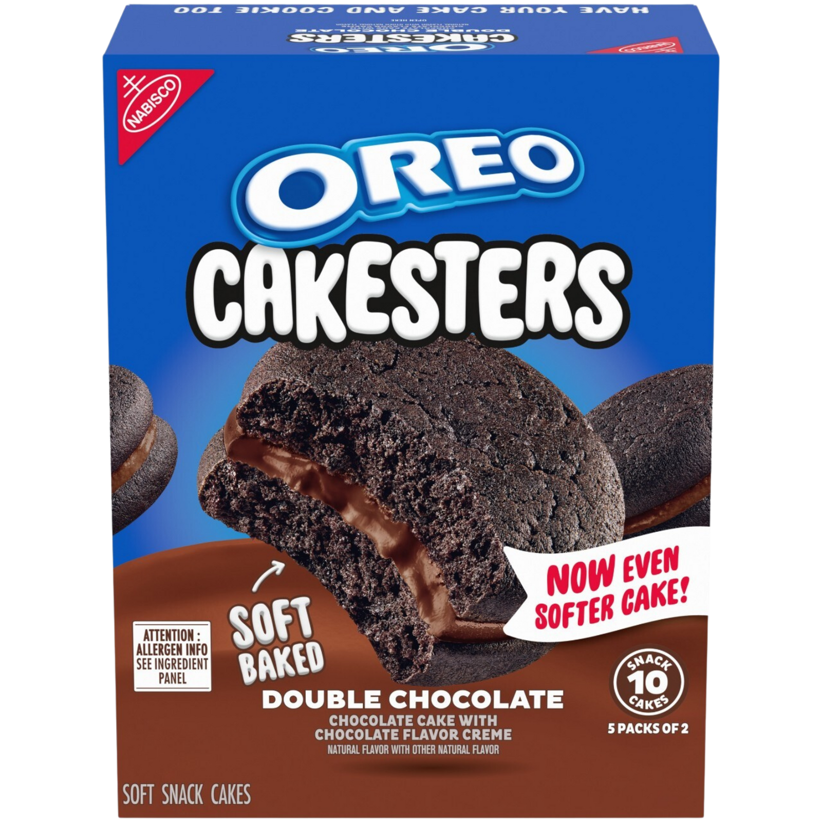 Cakesters Double Chocolate Soft Snack Cakes, Snack Packs V3